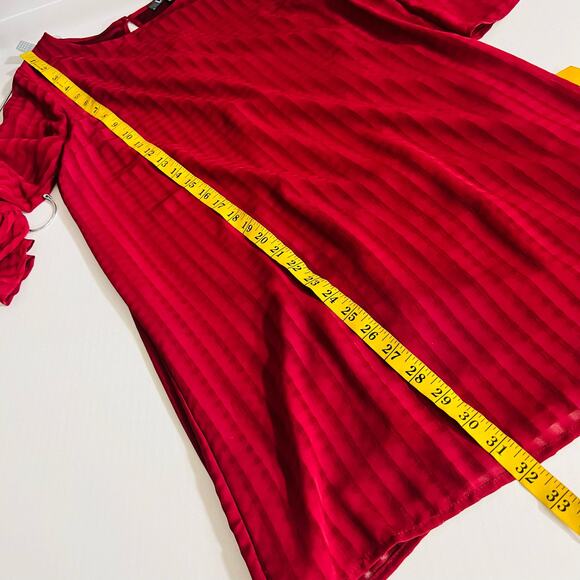 Lulus Better Than Ever Flounce Sleeve Shift Dress Size S Small NEW Wine Red - Picture 8 of 9